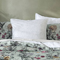 Logan and Mason 250TC Botanical Coast Sage Cotton Sateen Quilt Cover Set Queen