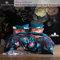 Logan and Mason 250TC Botany Bloom Cotton Sateen Quilt Cover Set King