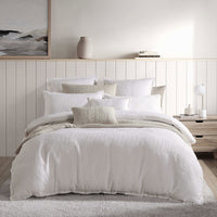 Platinum Collection Caspian White Cotton Matelasse Quilt Cover Set King