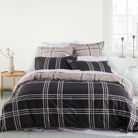 Logan and Mason Charlie Slate Quilt Cover Set Double