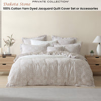 Private Collection Dakota Stone Quilt Cover Set Cotton Yarn Dyed Jacquard Super King