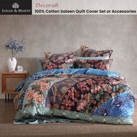 Logan and Mason 250TC Decorah Multi Cotton Sateen Quilt Cover Set Queen