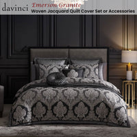 Davinci Emerson Granite Woven Jacquard Quilt Cover Set King