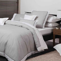 Logan and Mason Essex Pewter Cotton-rich Percale Print Quilt Cover Set Queen