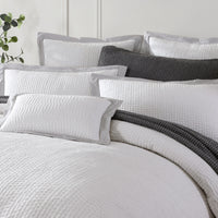 Private Collection Felix Charcoal Quilt Cover Set Cotton Channel Quilted King