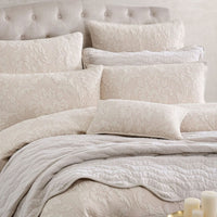 Private Collection Fleur Sand Cotton Rich Jacquard Quilt Cover Set Queen