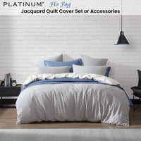 Platinum Collection Flo Fog Jacquard Geometric Quilt Cover Set Super King