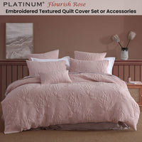 Platinum Collection Flourish Rose 100% Cotton Textured Quilt Cover Set Super King