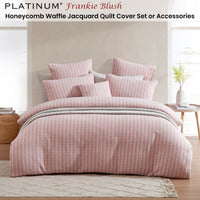 Platinum Collection Frankie Blush Honeycomb Waffle Jacquard Quilt Cover Set King