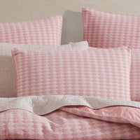 Platinum Collection Frankie Blush Honeycomb Waffle Jacquard Quilt Cover Set King