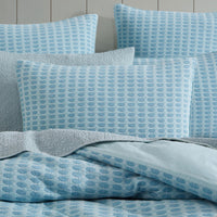 Platinum Collection Frankie Turquoise Honeycomb Waffle Jacquard Quilt Cover Set King