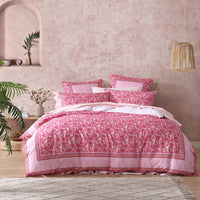 Logan and Mason 250TC Gatika Pink Cotton Sateen Quilt Cover Set King