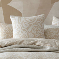 Platinum Collection Haven Caramel Polyester Cotton Jacquard Quilt Cover Set Queen