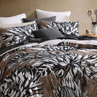 Logan and Mason 250TC Hinton Brown Cotton Sateen Quilt Cover Set King