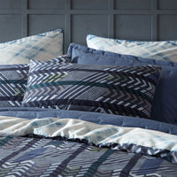 Logan and Mason 250TC Homme Blue Cotton Sateen Quilt Cover Set Double