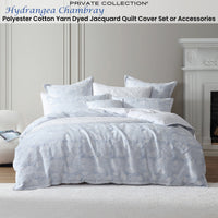 Private Collection Hydrangea Chambray Quilt Cover Set Polyester Cotton Yarn Dyed Jacquard King