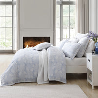 Private Collection Hydrangea Chambray Quilt Cover Set Polyester Cotton Yarn Dyed Jacquard King