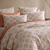 Platinum Collection Indi Stone Cotton Jacquard Quilt Cover Set Super King