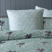 Logan and Mason 250TC Kimba Teal Cotton Sateen Quilt Cover Set Queen