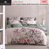 Logan & Mason Lisha Rose 250TC 100% Cotton Sateen Quilt Cover Set King