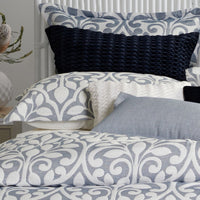 Private Collection Marina Blue Quilt Cover Set Polyester Cotton Yarn Dyed Jacquard King