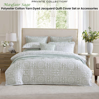 Private Collection Mayfair Sage Quilt Cover Set Polyester Cotton Yarn Dyed Jacquard King