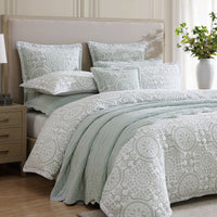 Private Collection Mayfair Sage Quilt Cover Set Polyester Cotton Yarn Dyed Jacquard Queen