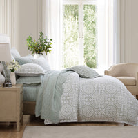 Private Collection Mayfair Sage Quilt Cover Set Polyester Cotton Yarn Dyed Jacquard Super King