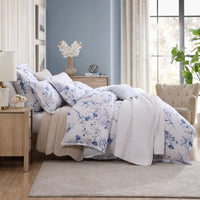 Private Collection Millicent Chambray Quilt Cover Set Cotton Sateen Digital Print King