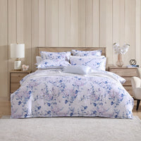 Private Collection Millicent Chambray Quilt Cover Set Cotton Sateen Digital Print Queen