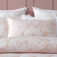 Platinum Collection Poppi Rose Cotton Polyester Jacquard Quilt Cover Set King