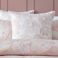 Platinum Collection Poppi Rose Cotton Polyester Jacquard Quilt Cover Set King