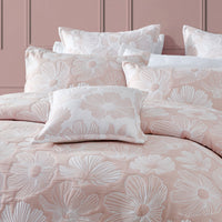 Platinum Collection Poppi Rose Cotton Polyester Jacquard Quilt Cover Set Super King