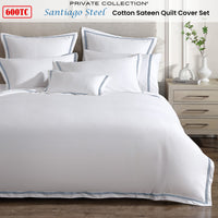 Private Collection 600TC Santiago Steel Cotton Sateen Quilt Cover Set Queen