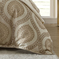 Davinci Sistine Gold Bold Italianesque Motifs Adorn Robed Finish Quilt Cover Set Super King