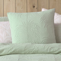 Platinum Collection Tropicana Sage Cotton Matelasse Quilt Cover Set Queen