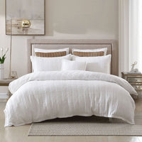 Private Collection Winton White Jacquard Quilt Cover Set Super King