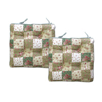 Lylac Homewares Petal Delights Set of 2 Cotton Chair Pads Mia Green