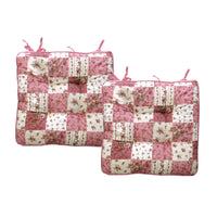 Lylac Homewares Petal Delights Set of 2 Cotton Chair Pads Mia Pink