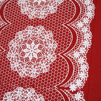 Rapee Set of 4 Cotton Lacey Red Table Placemats 33 x 45 cm