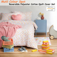 Minikins Multi Colour Spot Reversible Quilt Cover Set Double