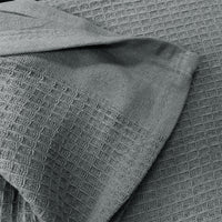 Living @ Home 350gsm 100% Cotton Breathable Waffle Blanket Single 180 x 230 cm Charcoal