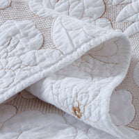 Cotton Rich Lightly Quilted Coverlet Set Floriade White King