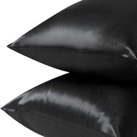 Pair of Standard Satin Silk Pillowcases with Envelope Closure 51 x 76 cm Rose