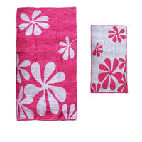 Elements Jacquard REVERSIBLE Cotton Floral Beach Towel - Pink Floral