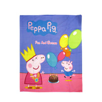 Peppa Pig Birthday Party Printed Polar Fleece Throw Rug 130 x 160 cm