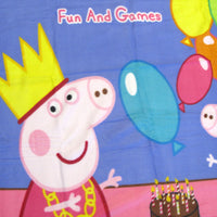 Peppa Pig Birthday Party Printed Polar Fleece Throw Rug 130 x 160 cm