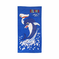 Bloomington Dolphin Kids Cartoon Printed Cotton Beach Towel 70 x 140 cm