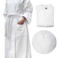 Jason 400GSM White Cotton Velour Bath Robe Medium/Large