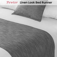 Jason Linen Look Pewter Bed Runner King